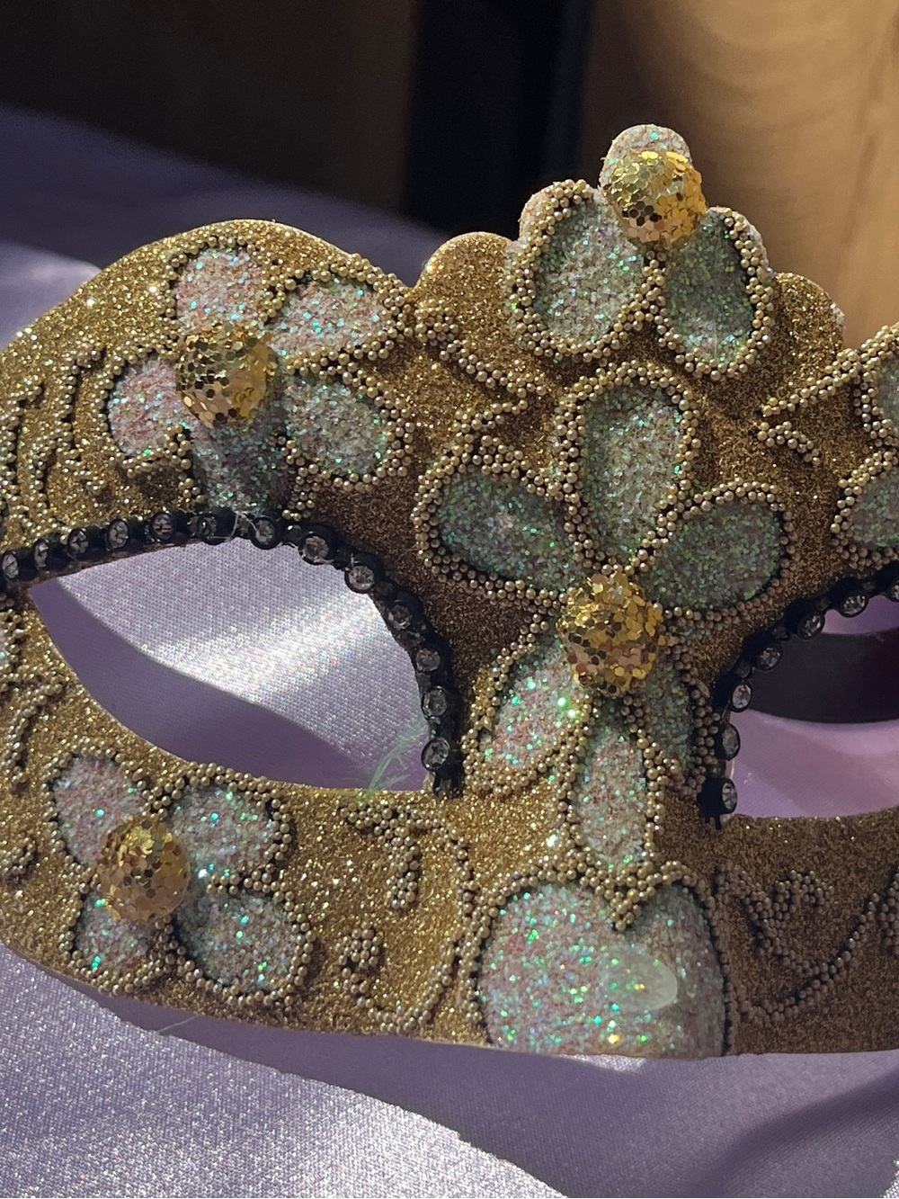 Pier 1 White Hand-Painted Venetian Eye Mask
